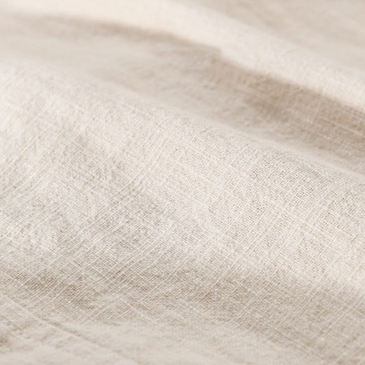 Koszula męska z długim rękawem z bawełny i lnu Buddha Stones Commute Fall w jednolitym kolorze z klapami i kieszenią - image 5