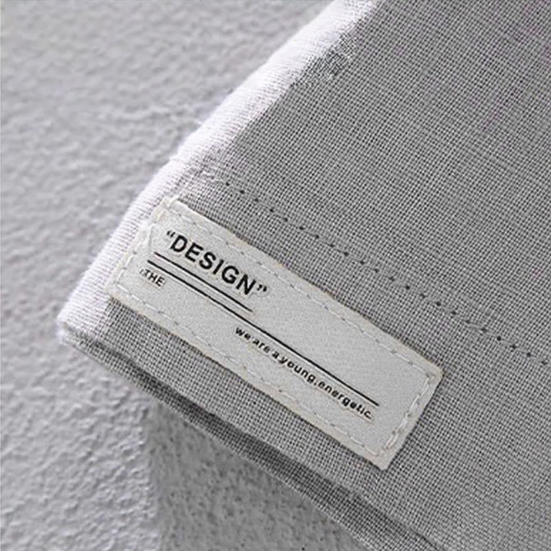 Koszula męska z krótkim rękawem i kieszenią, lniana, z okrągłym dekoltem i prostym wzorem „Buddha Stones” - image 7