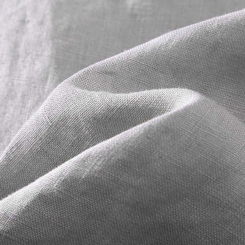 Koszula męska z krótkim rękawem i kieszenią, lniana, z okrągłym dekoltem i prostym wzorem „Buddha Stones” - image 6