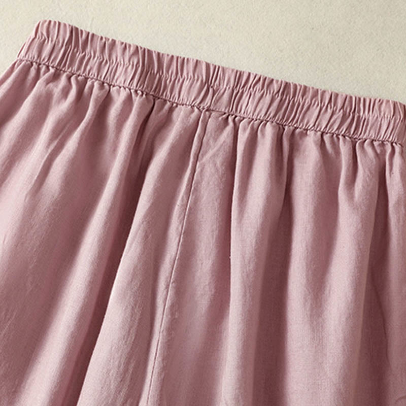 Buddha Stones Casualowe Gładkie Koronkowe Boczne Wzory 7-8 Długość Bawełna Lniane Damskie Spodnie Harem Z Kieszeniami - image 12