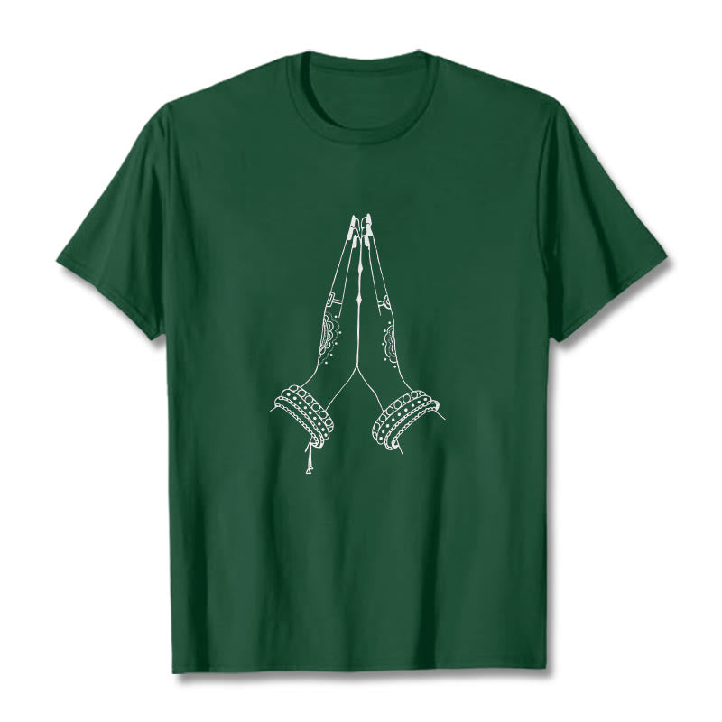 Koszulka z nadrukiem „ Buddha Stones, złącz ręce” - ForestGreen - 2XL - image 0