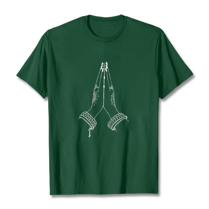 Koszulka z nadrukiem „ Buddha Stones, złącz ręce” - ForestGreen - 2XL - image 0