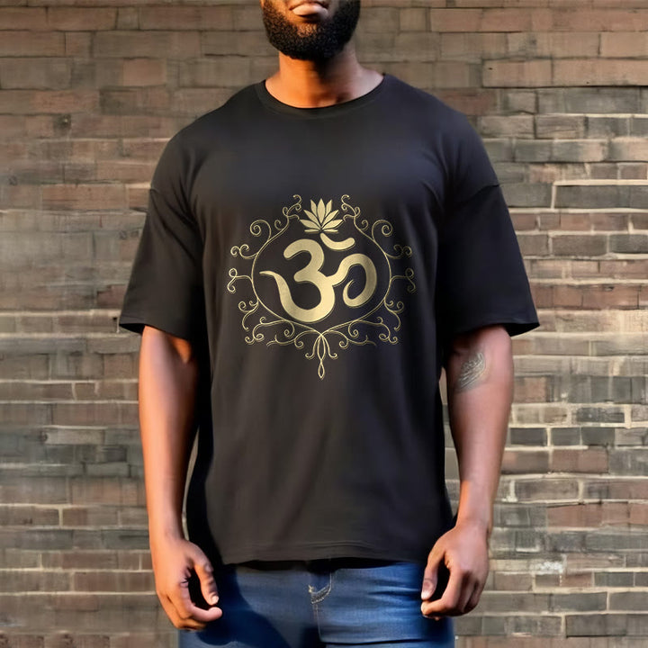Buddha Stones Om Symbol Vines Kwiat Lotosu Koszulka T-shirt - image 2
