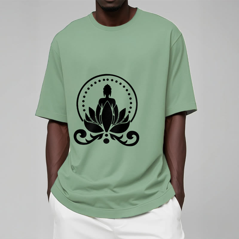 Buddha Stones Medytacja Budda Siedzący Na Kwiecie Lotosu Koszulka T-shirt - image 16