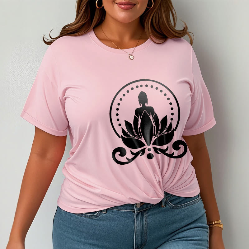 Buddha Stones Medytacja Budda Siedzący Na Kwiecie Lotosu Koszulka T-shirt - image 14