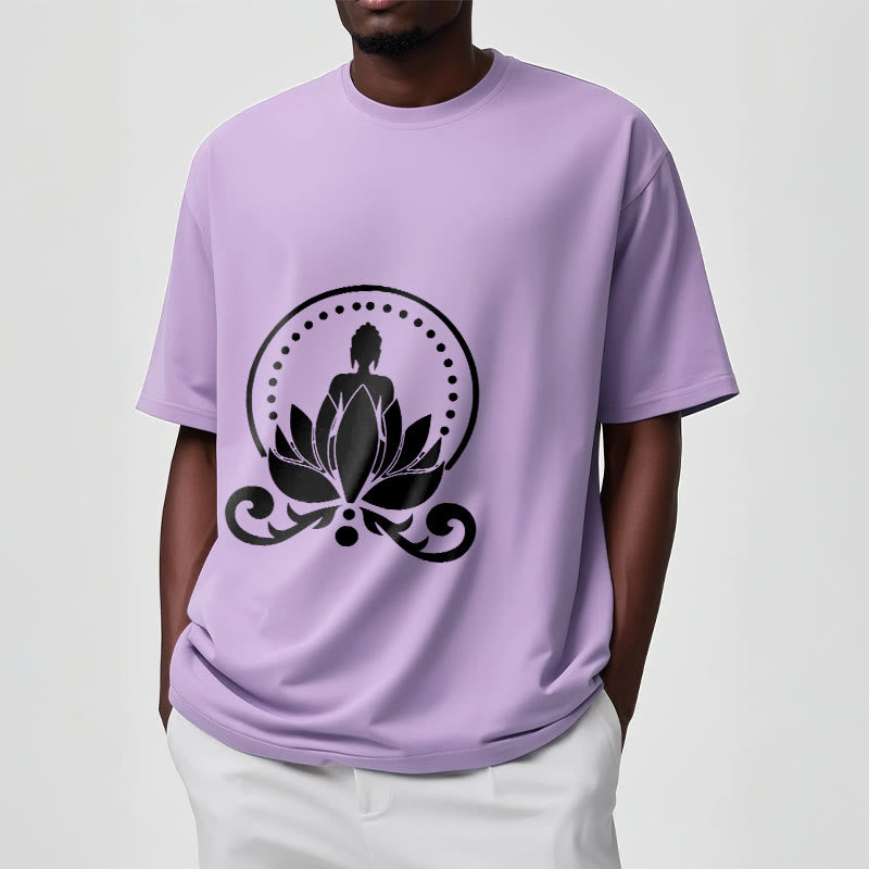 Buddha Stones Medytacja Budda Siedzący Na Kwiecie Lotosu Koszulka T-shirt - image 17