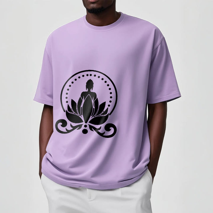 Buddha Stones Medytacja Budda Siedzący Na Kwiecie Lotosu Koszulka T-shirt - image 17