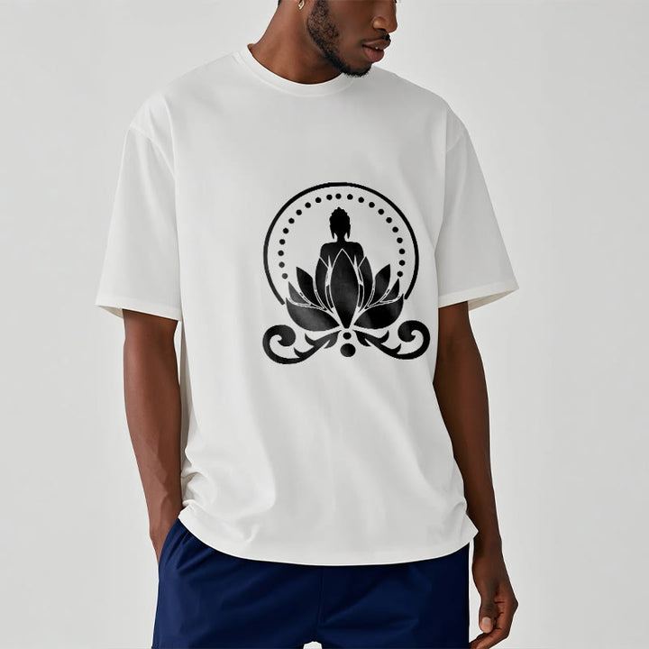 Buddha Stones Medytacja Budda Siedzący Na Kwiecie Lotosu Koszulka T-shirt - image 9