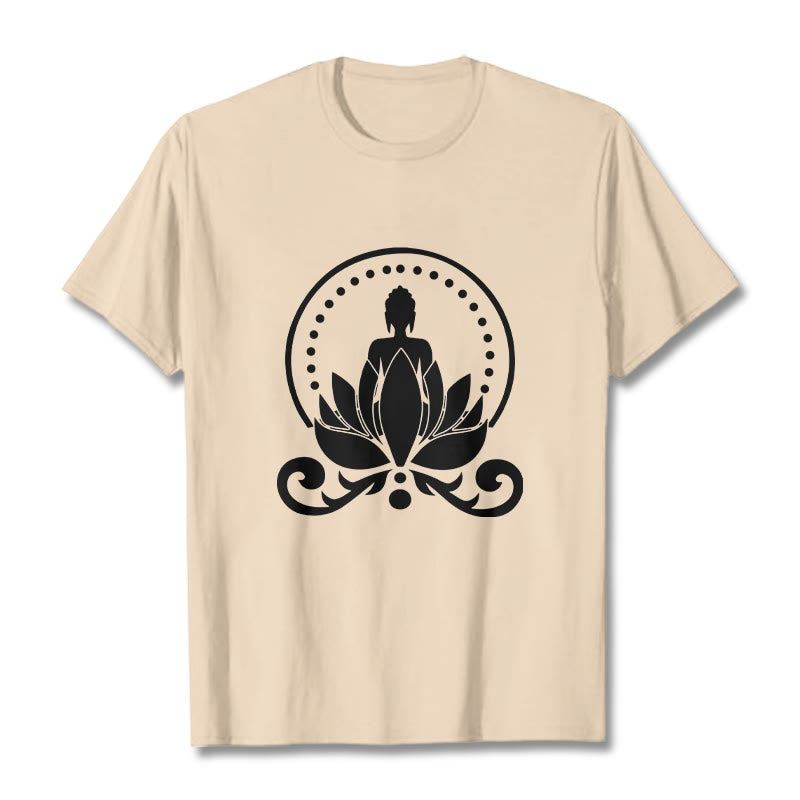 Buddha Stones Medytacja Budda Siedzący Na Kwiecie Lotosu Koszulka T-shirt - For - 2XL - image 11