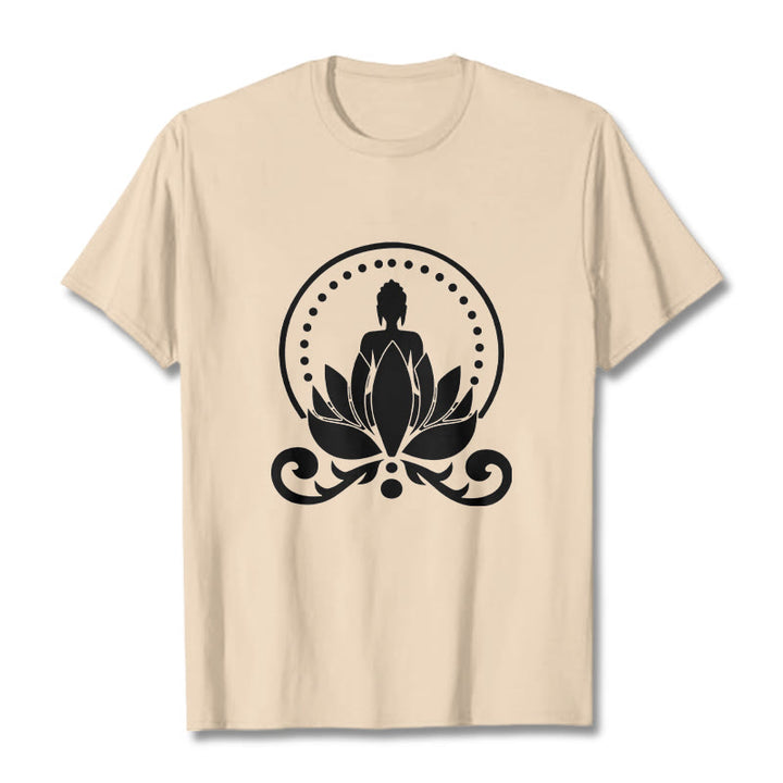 Buddha Stones Medytacja Budda Siedzący Na Kwiecie Lotosu Koszulka T-shirt - For - 2XL - image 10
