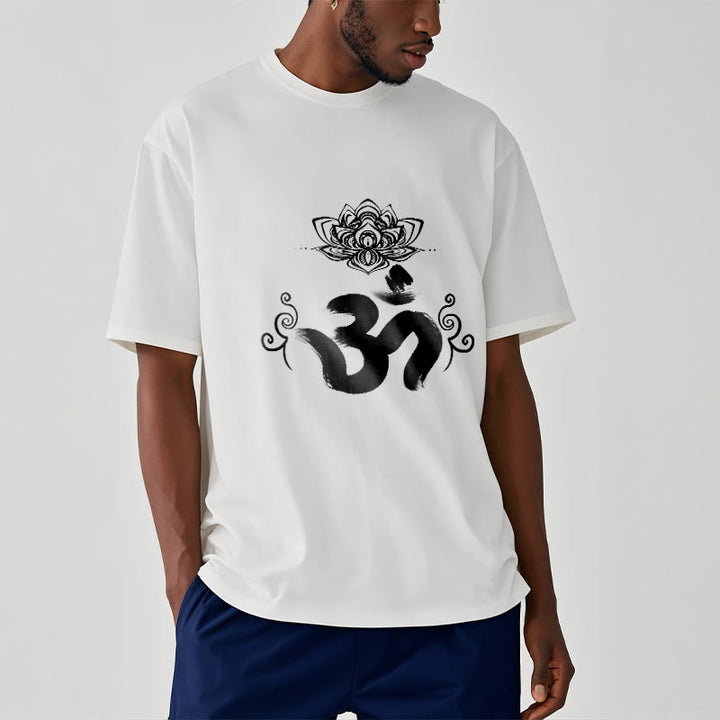 Buddha Stones Om Symbol Sanskryt Kwiatowy T-shirt - image 1