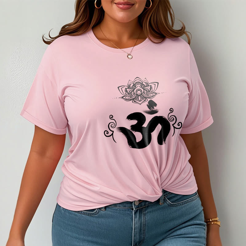 Buddha Stones Om Symbol Sanskryt Kwiatowy T-shirt - image 15