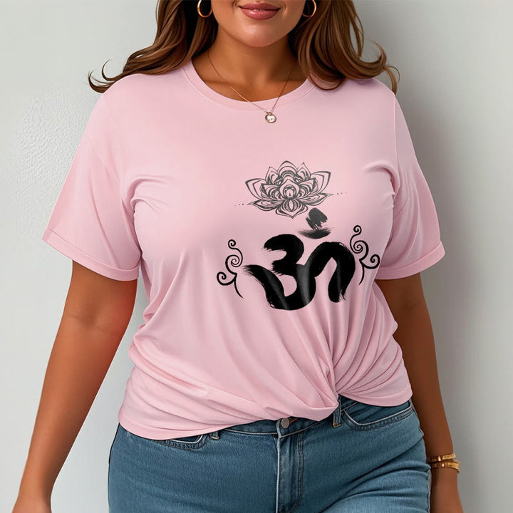 Buddha Stones Om Symbol Sanskryt Kwiatowy T-shirt - image 15