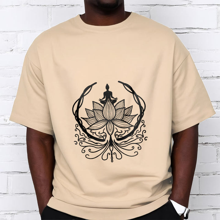 Buddha Stones Medytacja Budda Siedzący Wewnątrz Kwiatu Lotosu Koszulka T-shirt - image 12