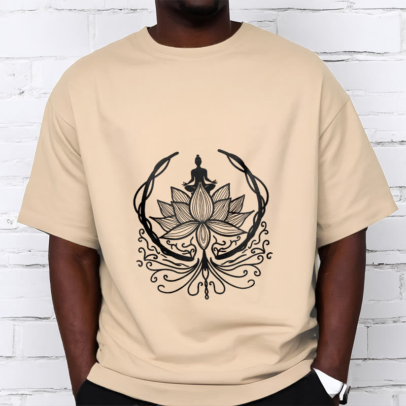 Buddha Stones Medytacja Budda Siedzący Wewnątrz Kwiatu Lotosu Koszulka T-shirt - image 11