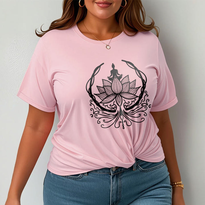 Buddha Stones Medytacja Budda Siedzący Wewnątrz Kwiatu Lotosu Koszulka T-shirt - image 13
