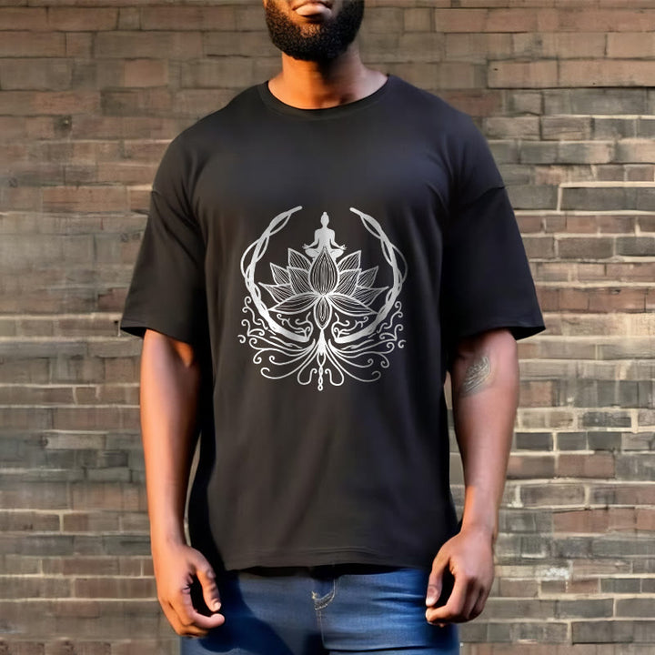 Buddha Stones Medytacja Budda Siedzący Wewnątrz Kwiatu Lotosu Koszulka T-shirt - image 8