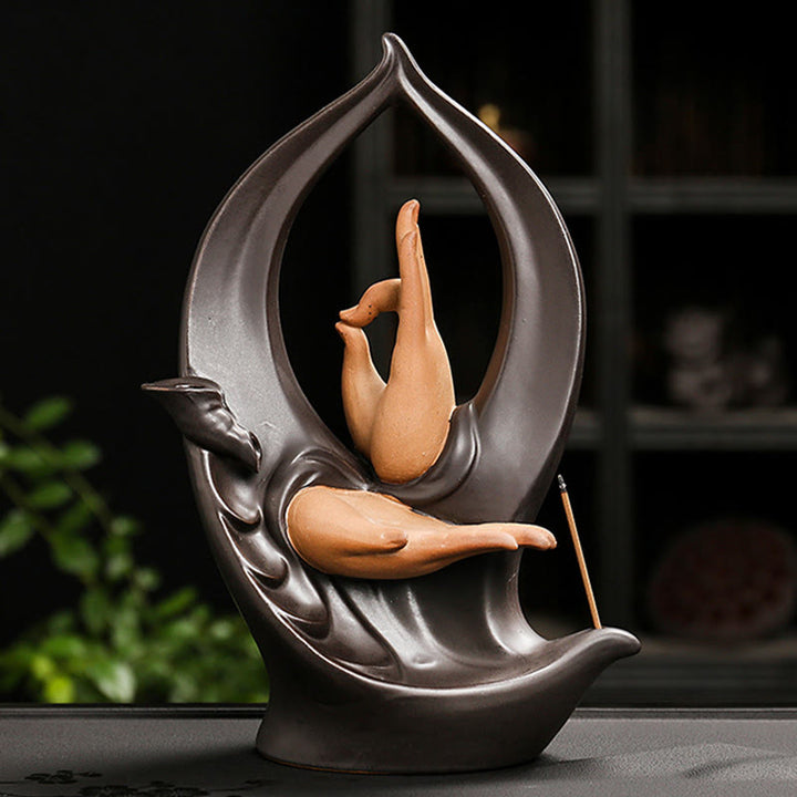 Buddha Stones Schody Góry Woda Ręka Buddy Ceramiczny Przepływ Dym Fontanna Medytacja Kadzielnica Dekoracja - image 9