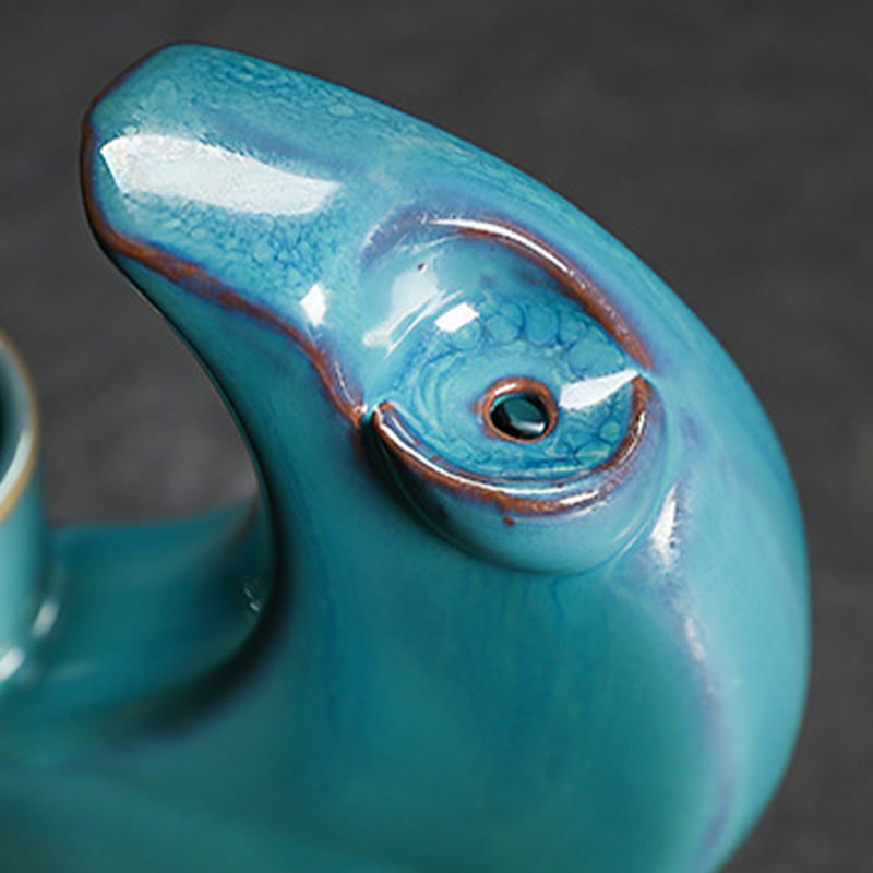 Buddha Stones Niebieski Półksiężyc Ceramiczny Dym Fontanna Medytacja Świecznik Kadzidło Palnik Dekoracja - image 10