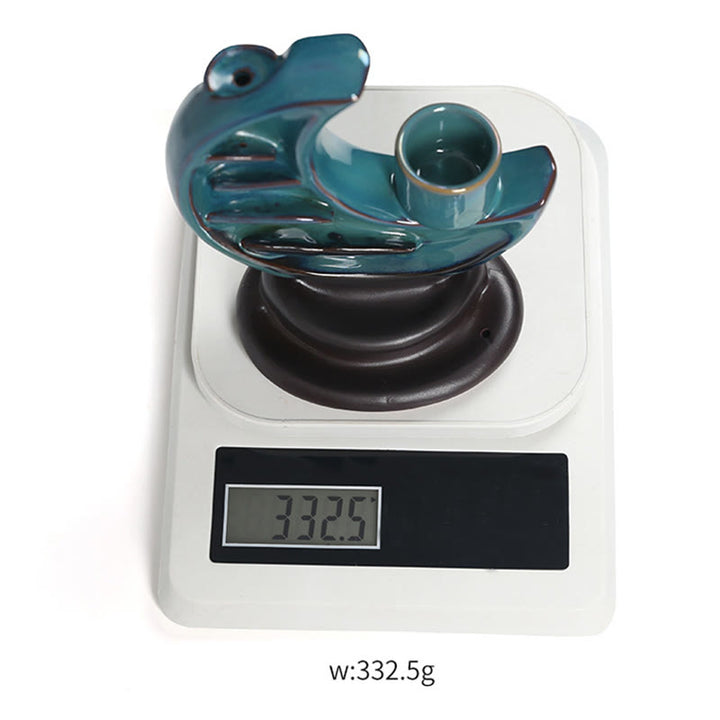 Buddha Stones Niebieski Półksiężyc Ceramiczny Dym Fontanna Medytacja Świecznik Kadzidło Palnik Dekoracja - image 16