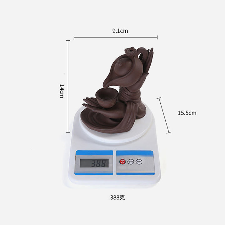 Buddha Stones Buddy Trzymająca Czajnik Filiżanka Ceramiczna Fontanna Dymna Z Cofaniem Uzdrawiająca Kadzielnica Dekoracja - image 21