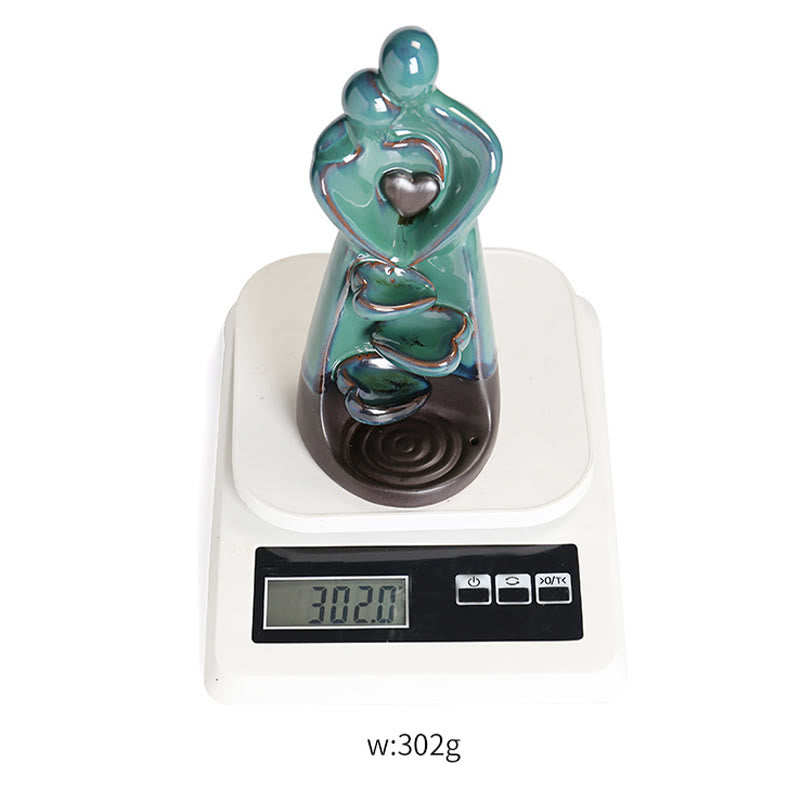 Buddha Stones Kochankowie Para Przytulają Miłość Ceramiczna Fontanna Dymna Zwrotna Uzdrawiająca Kadzielnica Dekoracja - image 12