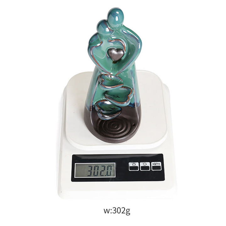 Buddha Stones Kochankowie Para Przytulają Miłość Ceramiczna Fontanna Dymna Zwrotna Uzdrawiająca Kadzielnica Dekoracja - image 12