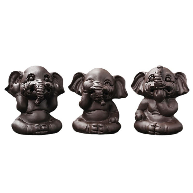 Buddha Stones Uroczy Słoń Fioletowa Glina Cofanie Dymu Fontanna Pokój Uzdrawiający Kadzidło Palnik Dekoracja - image 4