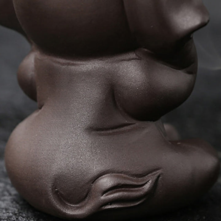 Buddha Stones Uroczy Słoń Fioletowa Glina Cofanie Dymu Fontanna Pokój Uzdrawiający Kadzidło Palnik Dekoracja - image 24