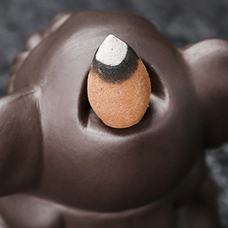 Buddha Stones Uroczy Słoń Fioletowa Glina Cofanie Dymu Fontanna Pokój Uzdrawiający Kadzidło Palnik Dekoracja - image 33