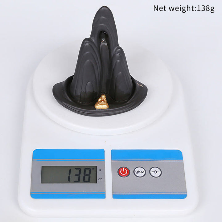 Buddha Stones Małe Góry Mnicha Płynąca Woda Fioletowa Glina Ceramiczna Uzdrawiająca Kadzidło Zwrotne Dekoracja Palnika - image 12