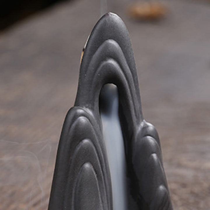 Buddha Stones Małe Góry Mnicha Płynąca Woda Fioletowa Glina Ceramiczna Uzdrawiająca Kadzidło Zwrotne Dekoracja Palnika - image 8