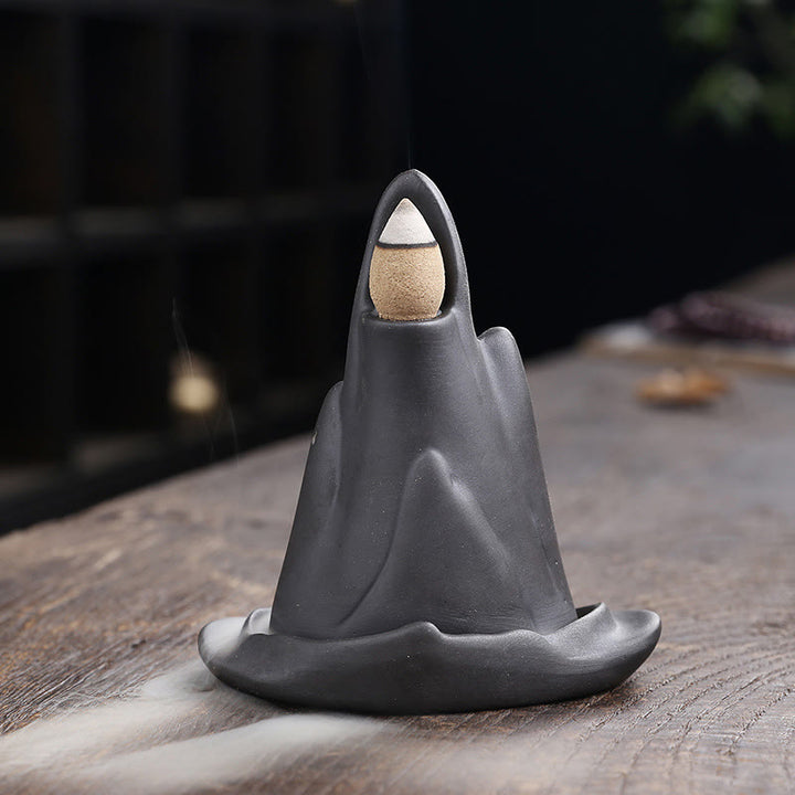 Buddha Stones Małe Góry Mnicha Płynąca Woda Fioletowa Glina Ceramiczna Uzdrawiająca Kadzidło Zwrotne Dekoracja Palnika