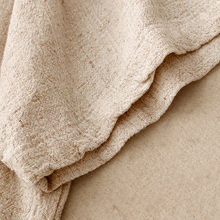 Koszula damska z krótkim rękawem i kieszeniami, z bawełny i lnu, z rozcięciem z boku i guzikami w kolorze Buddha Stones - image 5