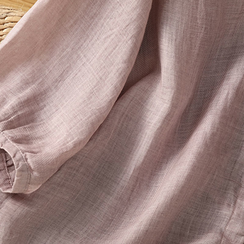 Koszula damska z Buddha Stones rękawem i dekoltem w serek, haftowana, jednorzędowa, z poliestru i guzikami - image 12