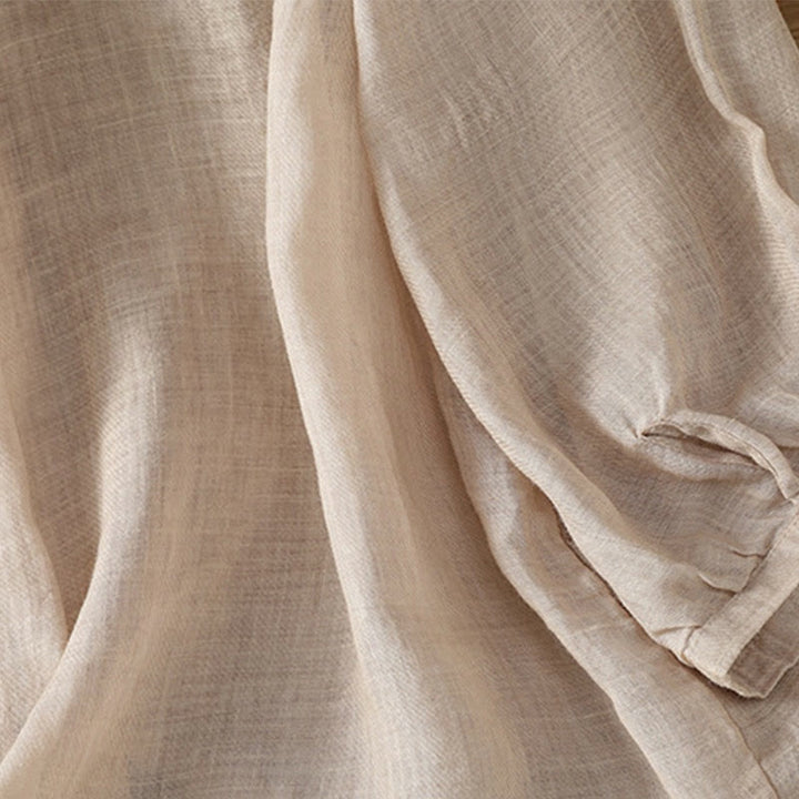 Koszula damska z Buddha Stones rękawem i dekoltem w serek, haftowana, jednorzędowa, z poliestru i guzikami - image 25