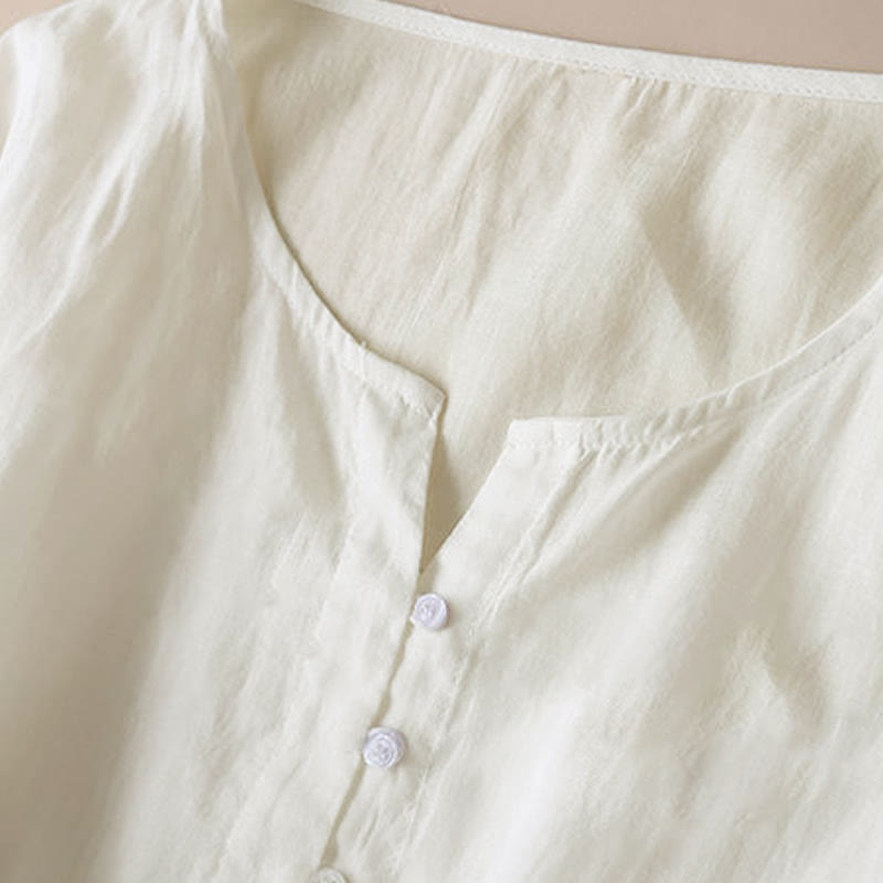 Buddha Stones Geometria Dziewięć ćwierć Rękaw Bawełna Damska Sukienka Midi Z Kieszeniami