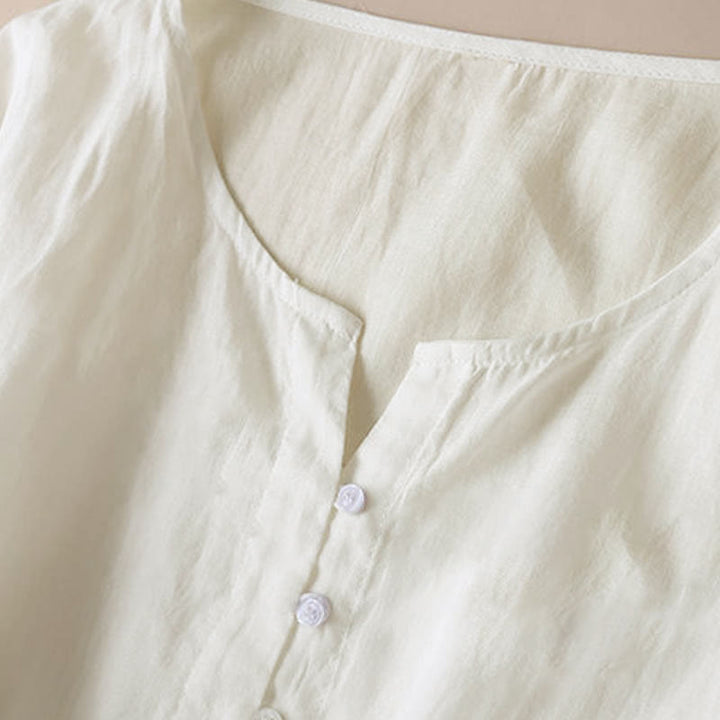 Buddha Stones Geometria Dziewięć ćwierć Rękaw Bawełna Damska Sukienka Midi Z Kieszeniami