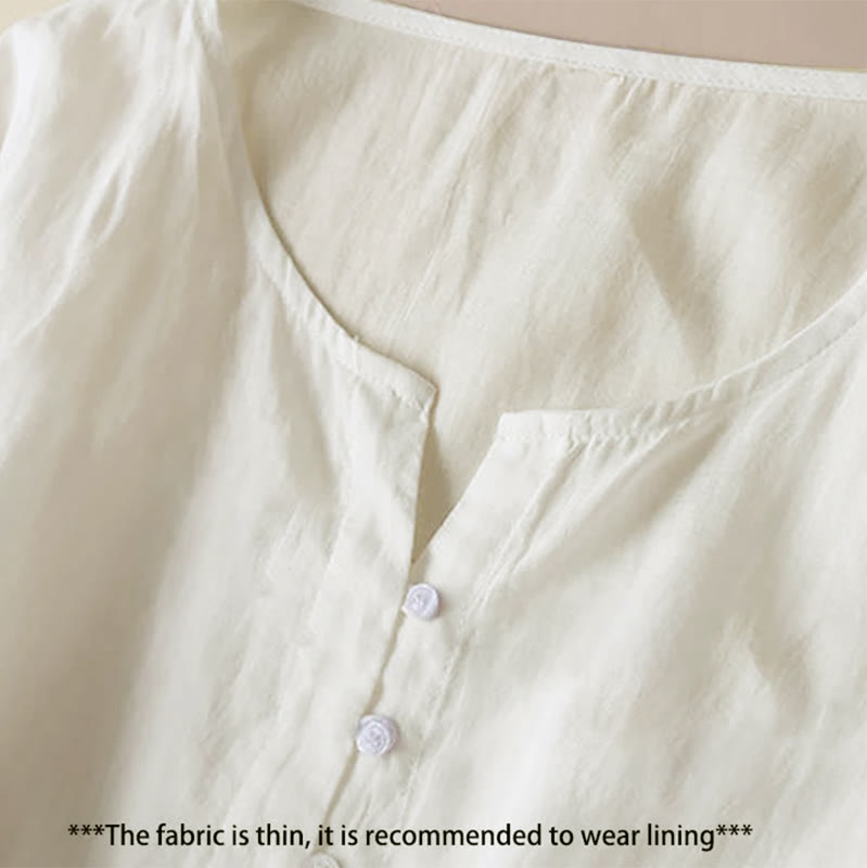 Buddha Stones Geometria Dziewięć ćwierć Rękaw Bawełna Damska Sukienka Midi Z Kieszeniami