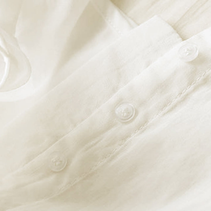 Buddha Stones Geometria Dziewięć ćwierć Rękaw Bawełna Damska Sukienka Midi Z Kieszeniami