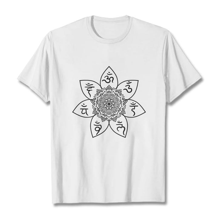 Buddha Stones Kamienie Mandala Om Mani Padme Hum - Biały - 2XL - image 8