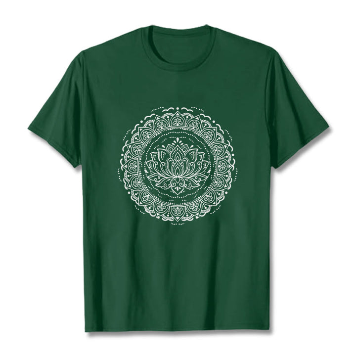 Koszulka z nadrukiem Buddha Stones Mandala Kwiat Lotosu - ForestGreen - 2XL - image 11