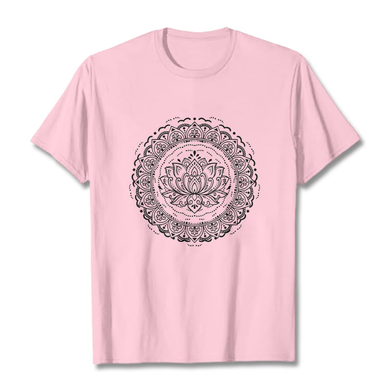 Koszulka z nadrukiem Buddha Stones Mandala Kwiat Lotosu - Jasnoróżowy - 2XL - image 12
