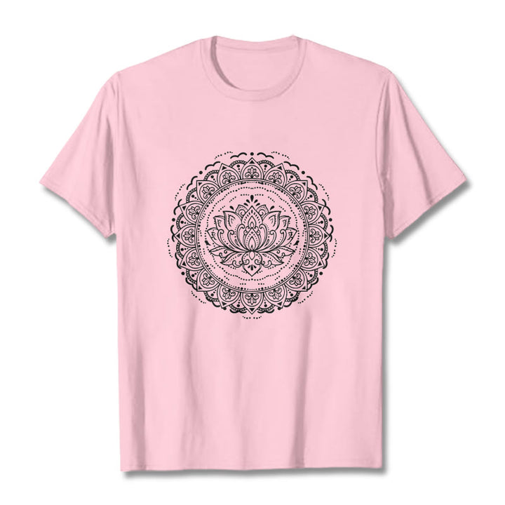 Koszulka z nadrukiem Buddha Stones Mandala Kwiat Lotosu - Jasnoróżowy - 2XL - image 12