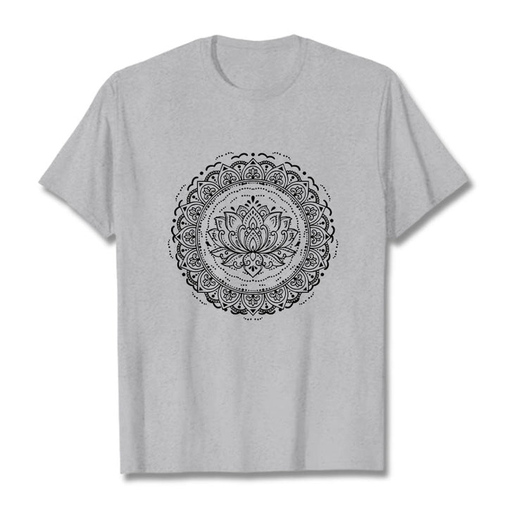 Koszulka z nadrukiem Buddha Stones Mandala Kwiat Lotosu - Jasnoszary - 2XL - image 20