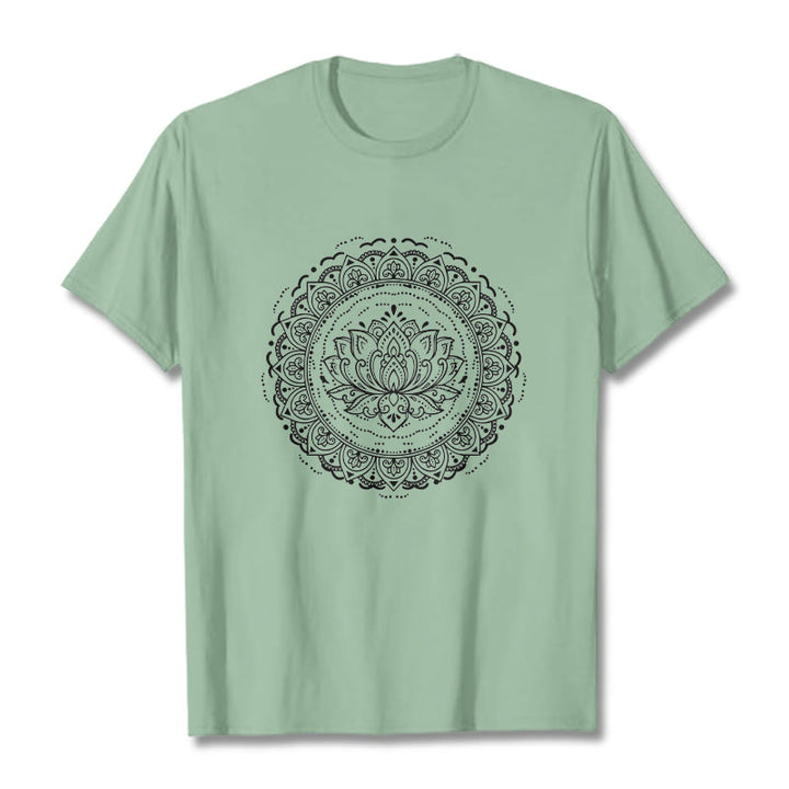 Koszulka z nadrukiem Buddha Stones Mandala Kwiat Lotosu - PaleGreen - 2XL - image 14
