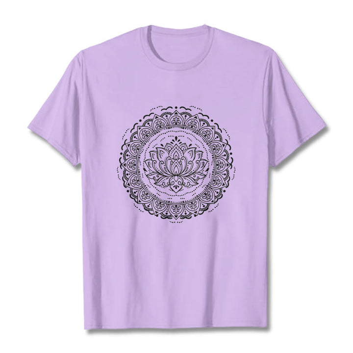Koszulka z nadrukiem Buddha Stones Mandala Kwiat Lotosu - Śliwka - 2XL - image 16