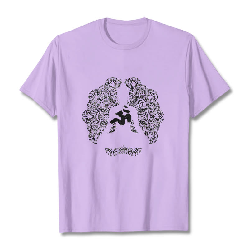 Koszulka z nadrukiem Buddha Stones Pure Color Mandala Om Symbol Pattern - Śliwka - 2XL - image 16