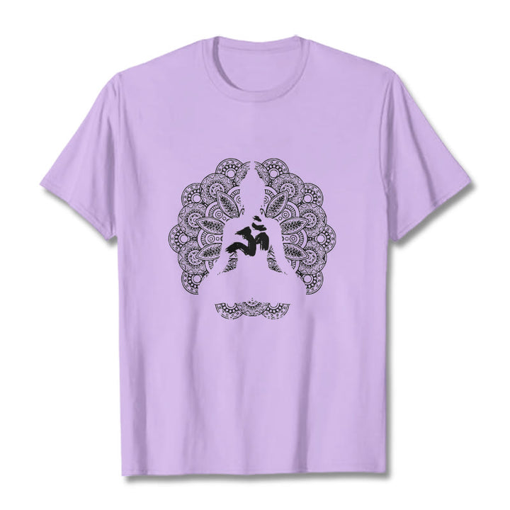 Koszulka z nadrukiem Buddha Stones Pure Color Mandala Om Symbol Pattern - Śliwka - 2XL - image 16