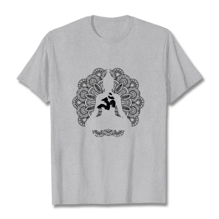 Koszulka z nadrukiem Buddha Stones Pure Color Mandala Om Symbol Pattern - Jasnoszary - 2XL - image 19